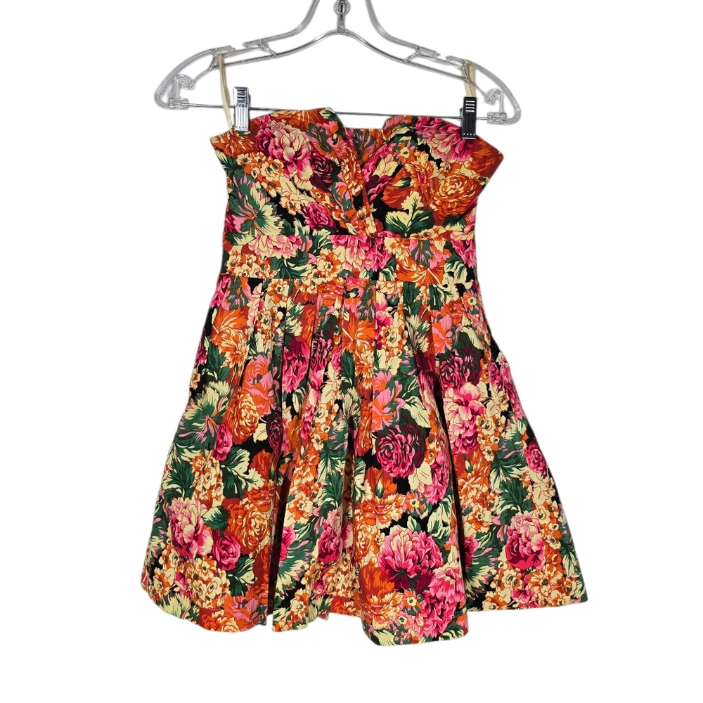 Sans Souci Small Strapless Floral Pauln KC Party Dress Mini Dress